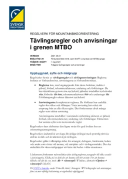 Bild på första sidan i Tävlingsregler och anvisningar i grenen MTBO