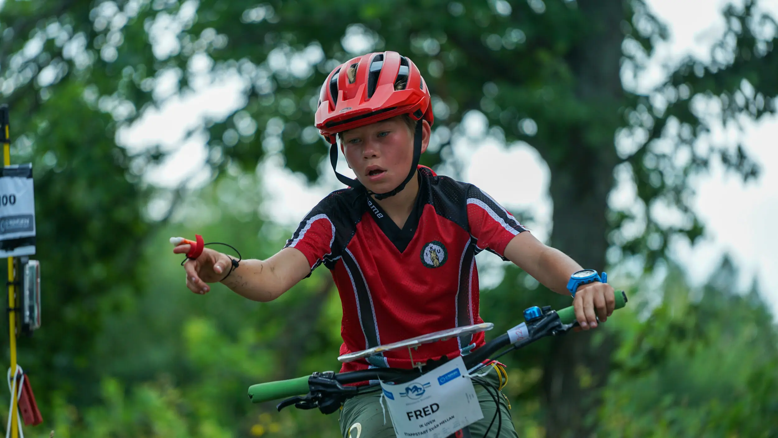 Happy participant punch at the last control