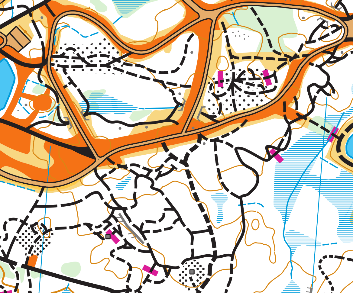 Kartan över del av Lassalyckans multibana och MTB spår